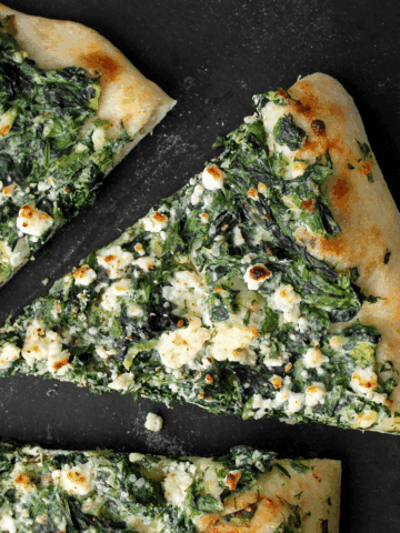 spanakopita pizza slice