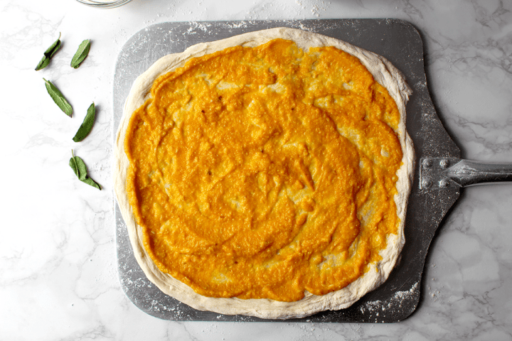 pumpkin sauce on dough