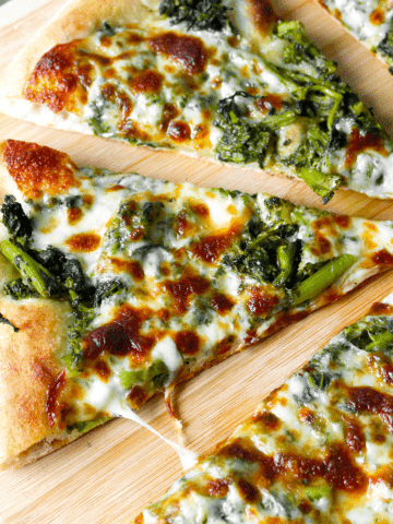 broccoli rabe chimichurri pizza featured image