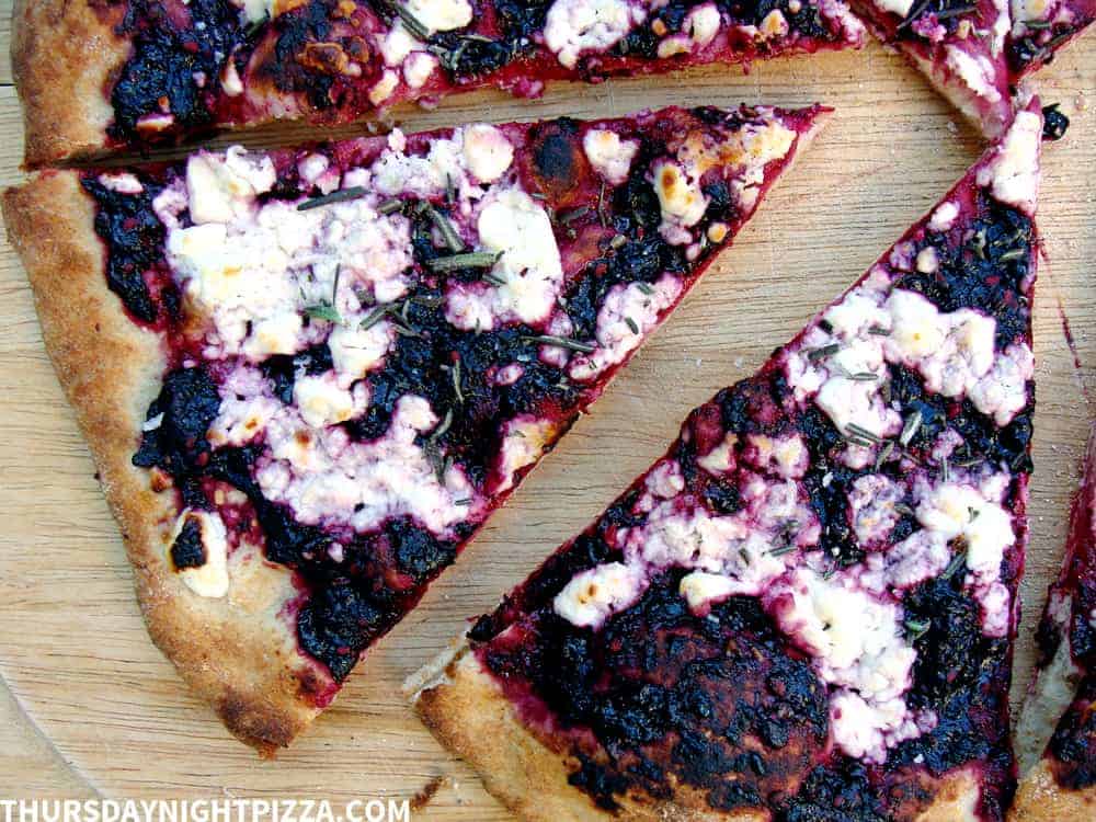 Blackberry Pizza with Rosemary and Feta Cheese