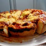 Deep Dish Pizza with Sausage, Peppers, and Onion