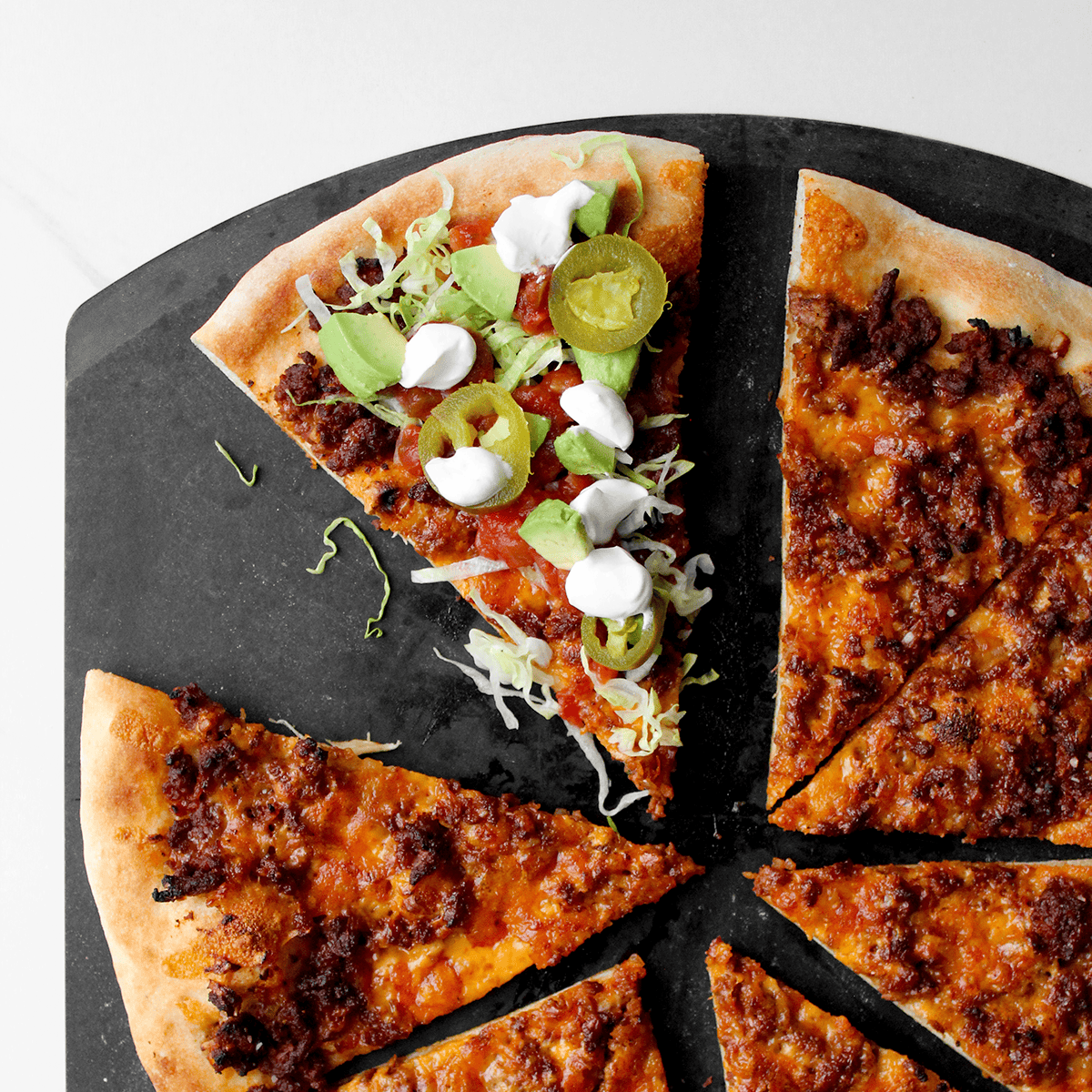 loaded taco pizza