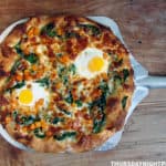 Butternut Squash Pizza with Spinach, Pepper Jack Cheese, and Eggs
