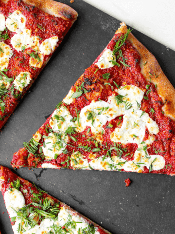 beet pesto pizza