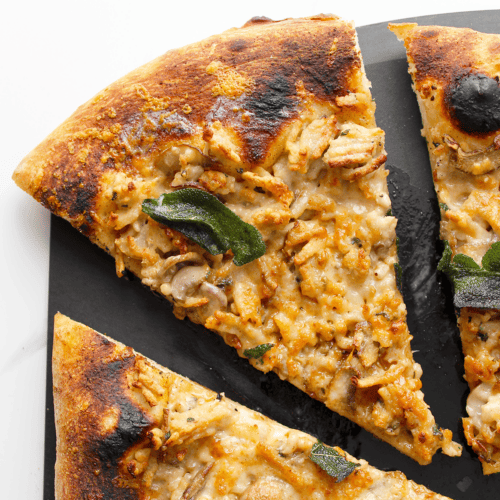 Thursday Night Pizza's Chicken, Mushroom, and Sage pizza slices