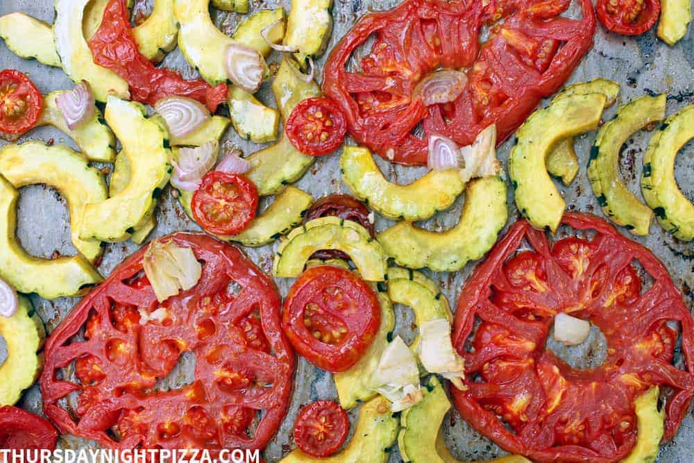 Roasted Tomato and Delicata Squash Pizza