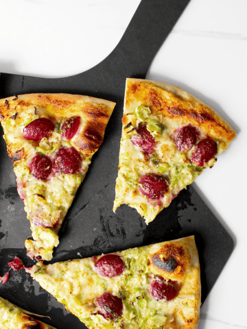 Thursday Night Pizza's Brussels Sprout Pizza with Grapes and Gruyere