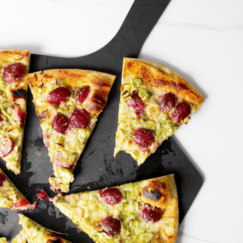 Thursday Night Pizza's Brussels Sprout Pizza with Grapes and Gruyere
