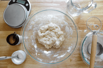 mixing Neapolitan pizza dough