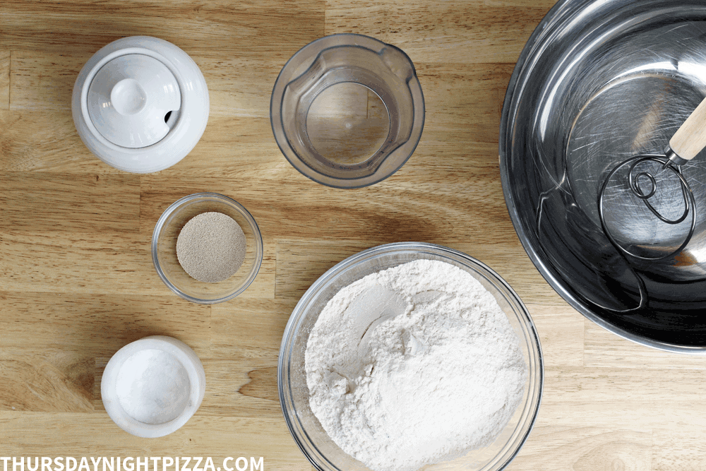 1-Hour Pizza Dough ingredients