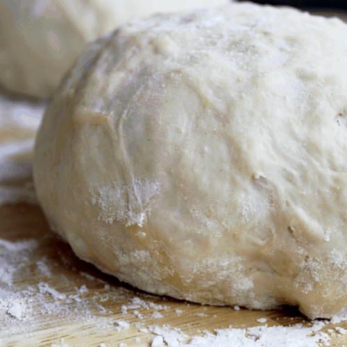 1-Hour Pizza Dough, balls on counter ready for stretching