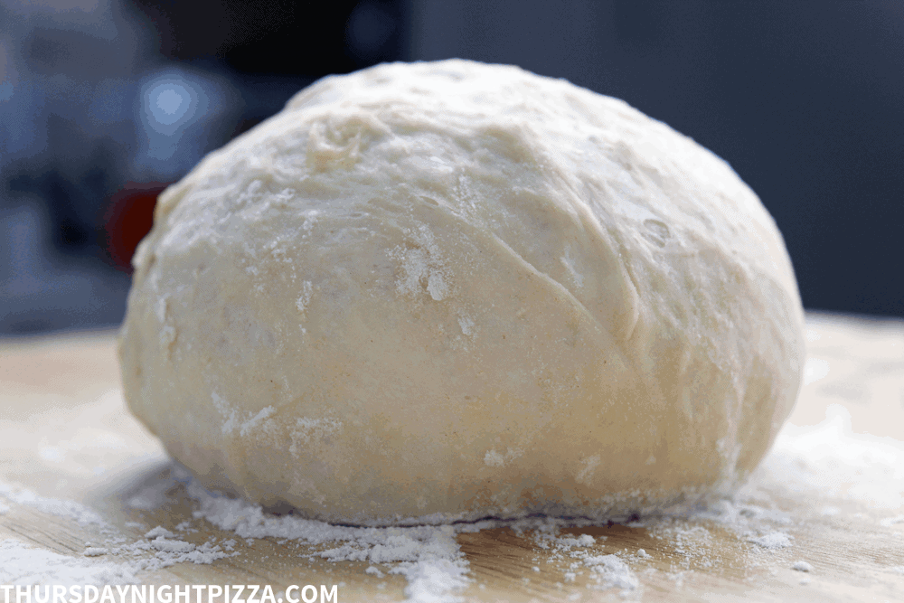 Ball of pizza dough ready for freezing