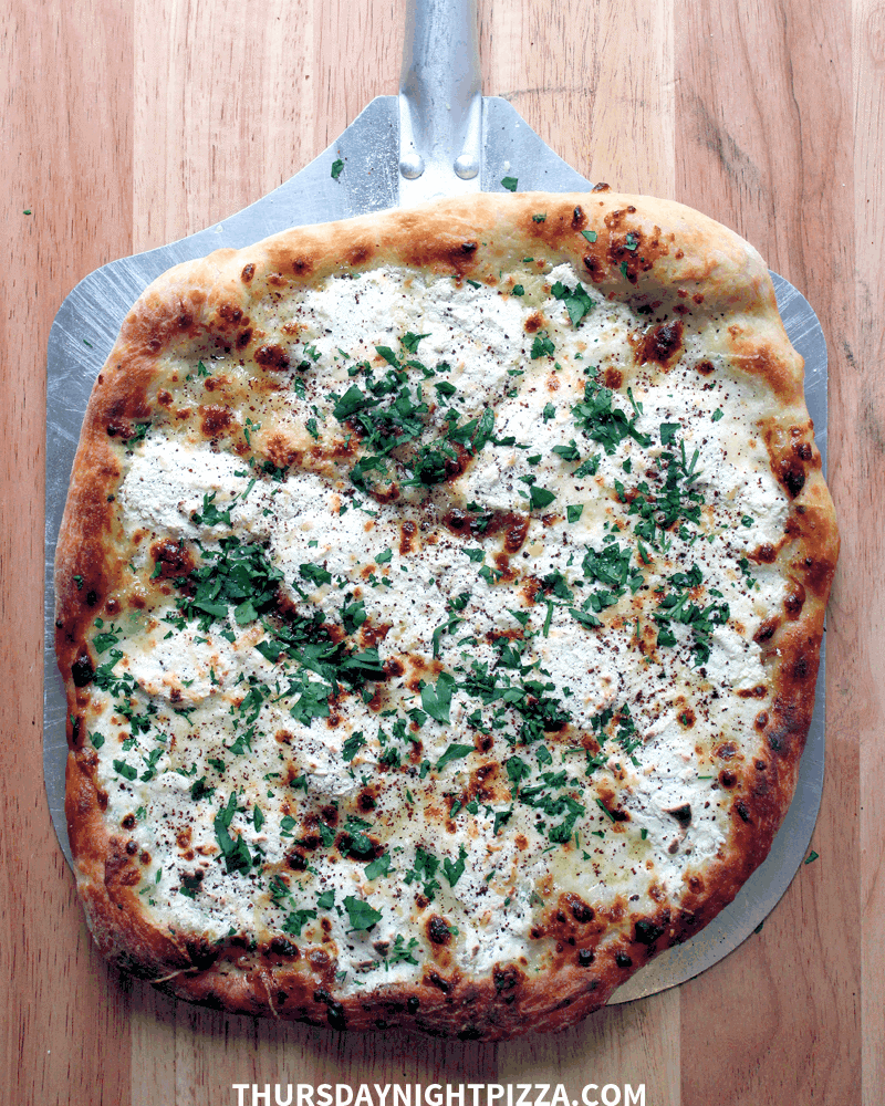 Three Cheese White Pizza