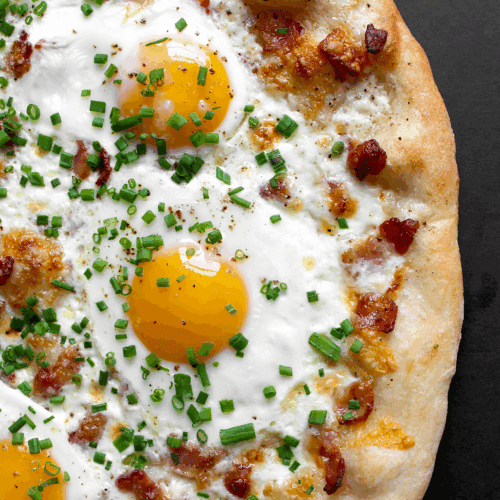 Bacon Egg and Cheese Pizza by Peggy Paul Casella of ThursdayNightPizza.com