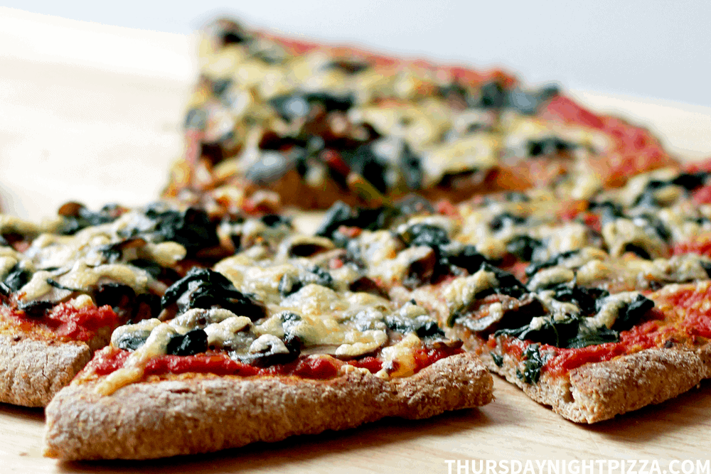 Heart Healthy Pizza with Spinach, Mushrooms, and Swiss