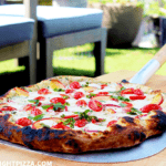 Tomato and Peach Pizza with Herbed White Sauce