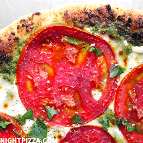 Pesto and Fresh Tomato Pizza