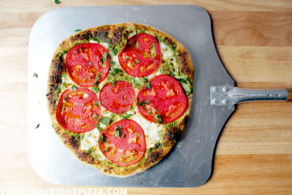Pesto and Fresh Tomato Pizza