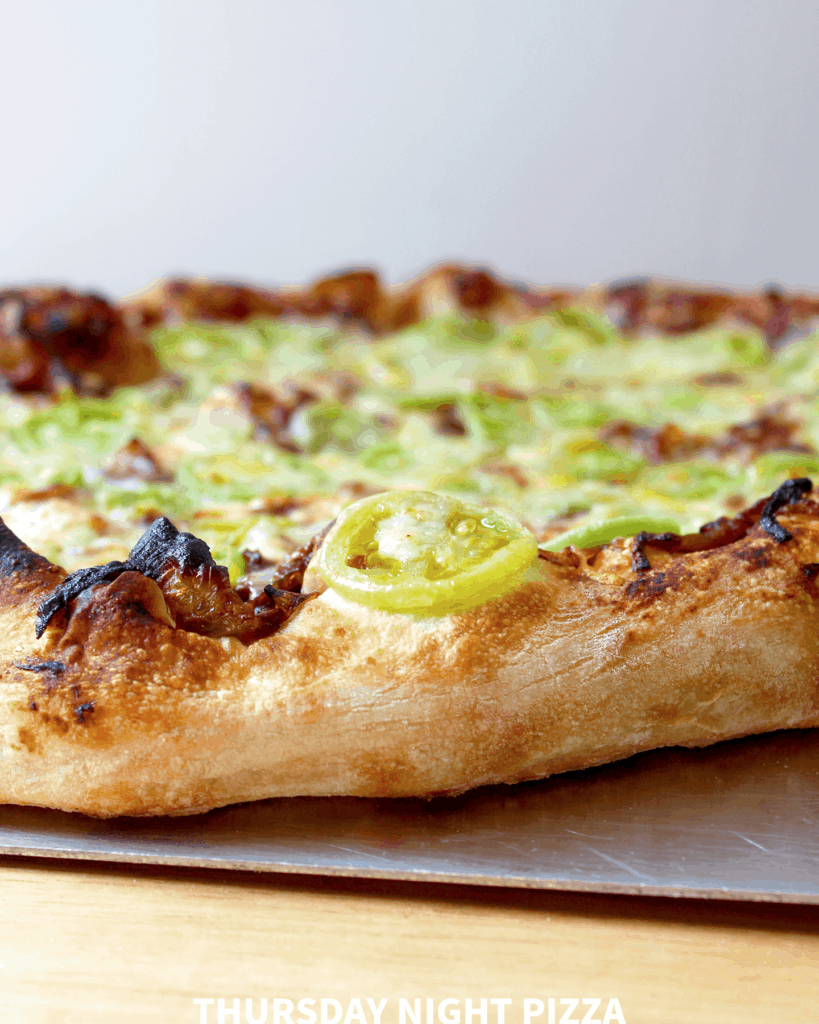 Onion and Green Tomato Pizza