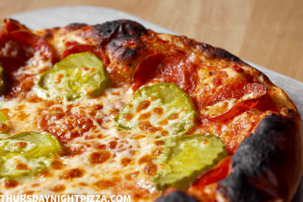 Pepperoni and Sweet Pickle Pizza