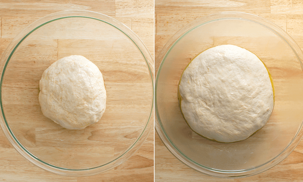 pizza dough rising