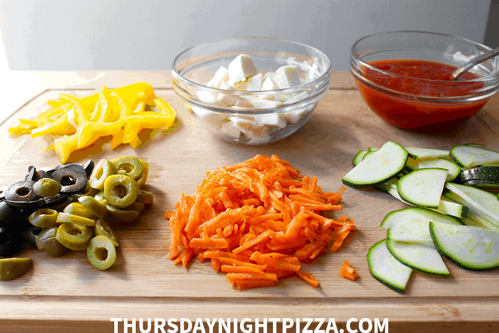 Healthy Vegetarian Pizza ingredients