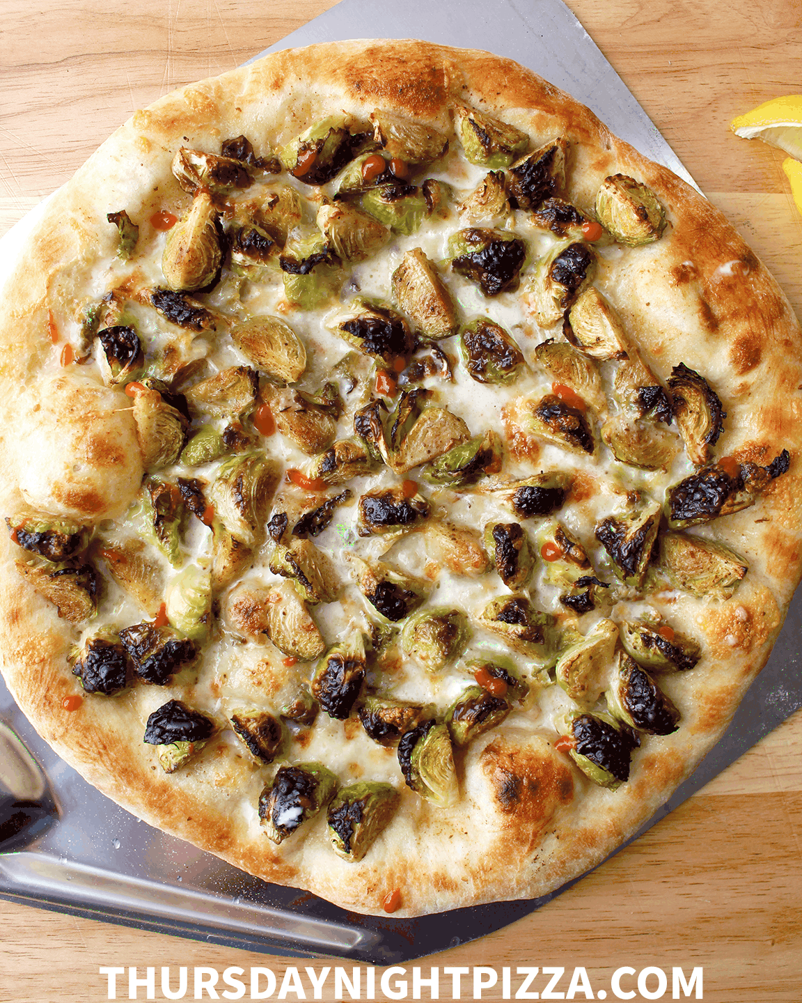 Old Bay Brussels Sprout Pizza