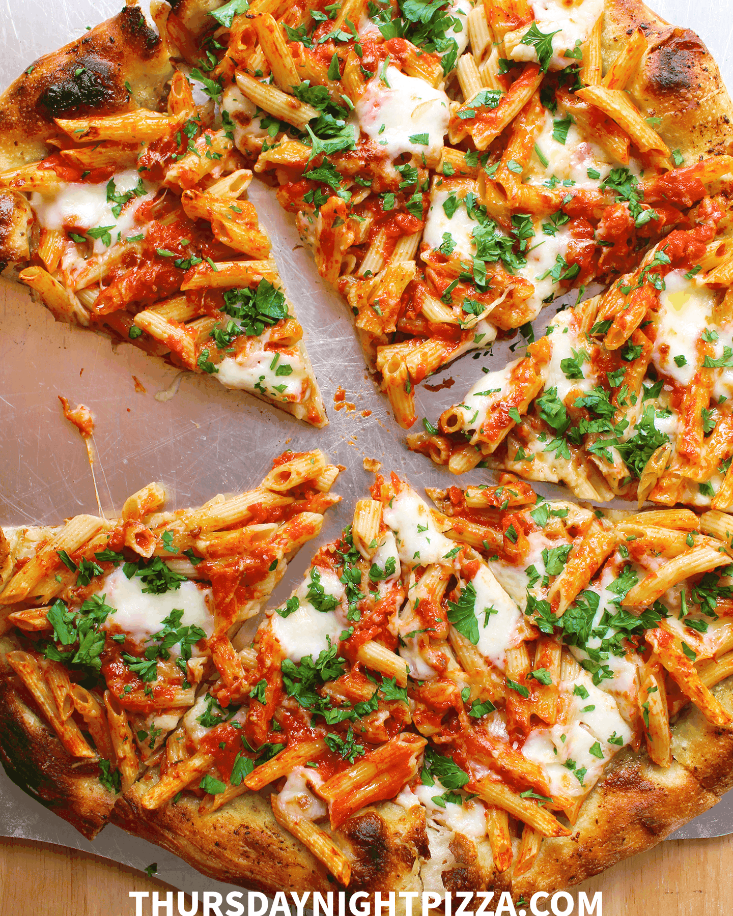 Penne Pizza • pizza with pasta on top • pasta pizza recipe • comfort food