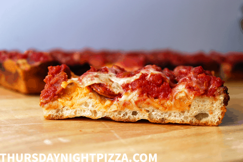 Detroit Style Pizza with Pepperoni