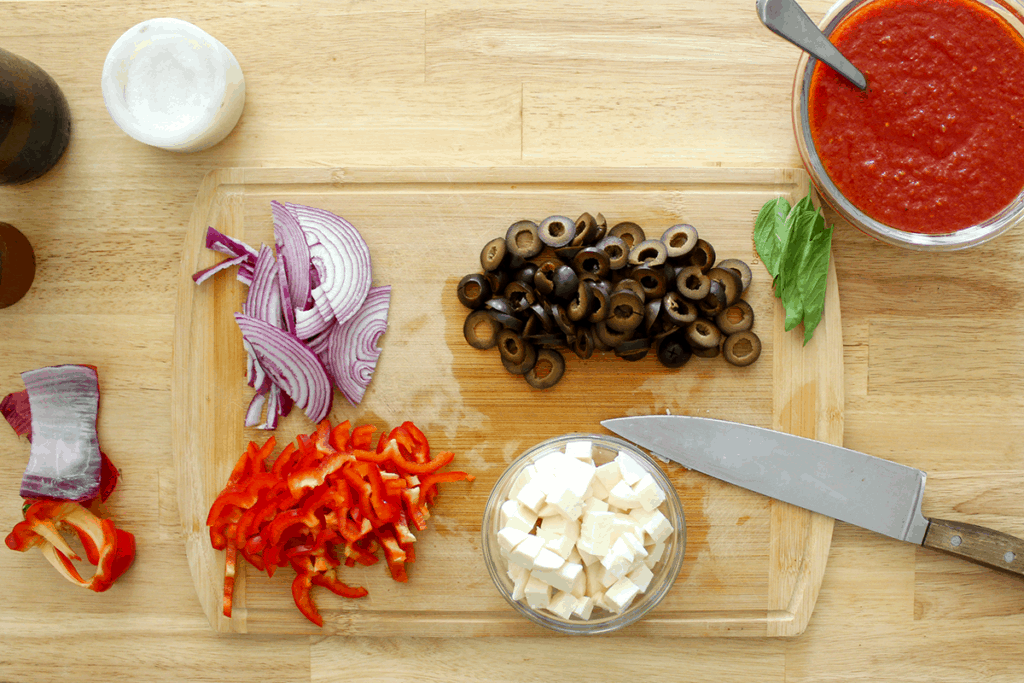 prepped toppings