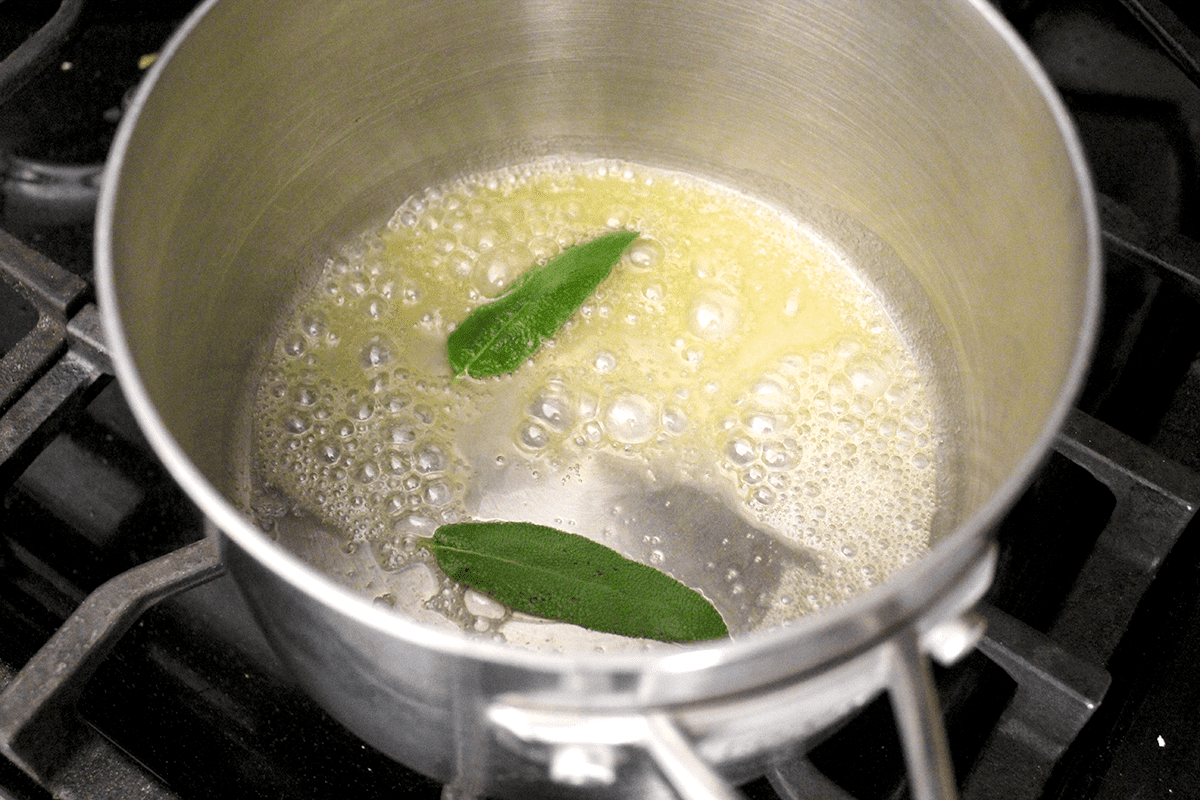 sage cooking in butter