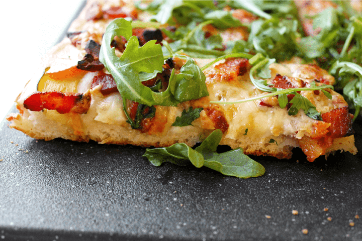 bacon, apple, and squash sheet pan pizza