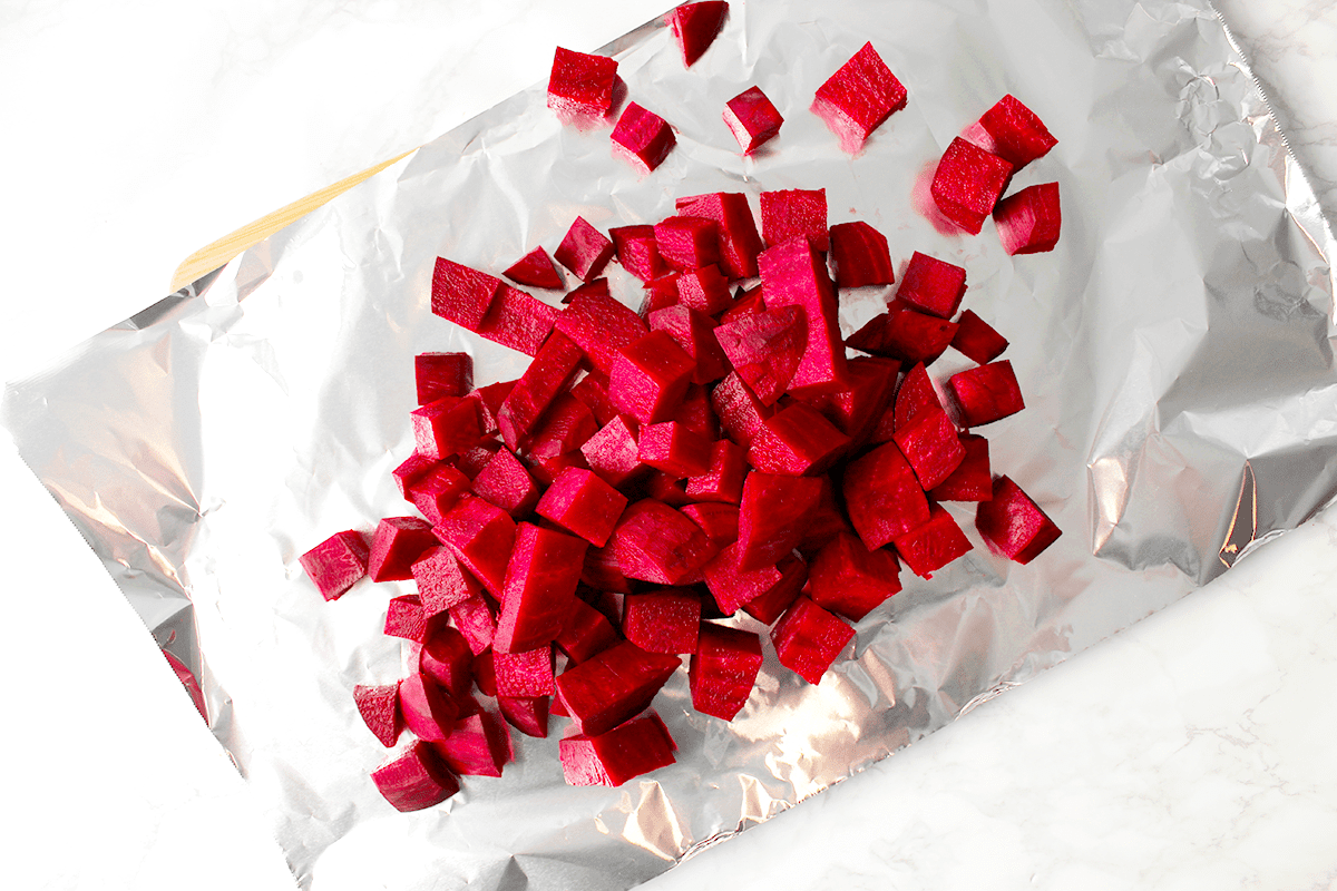 beets on foil