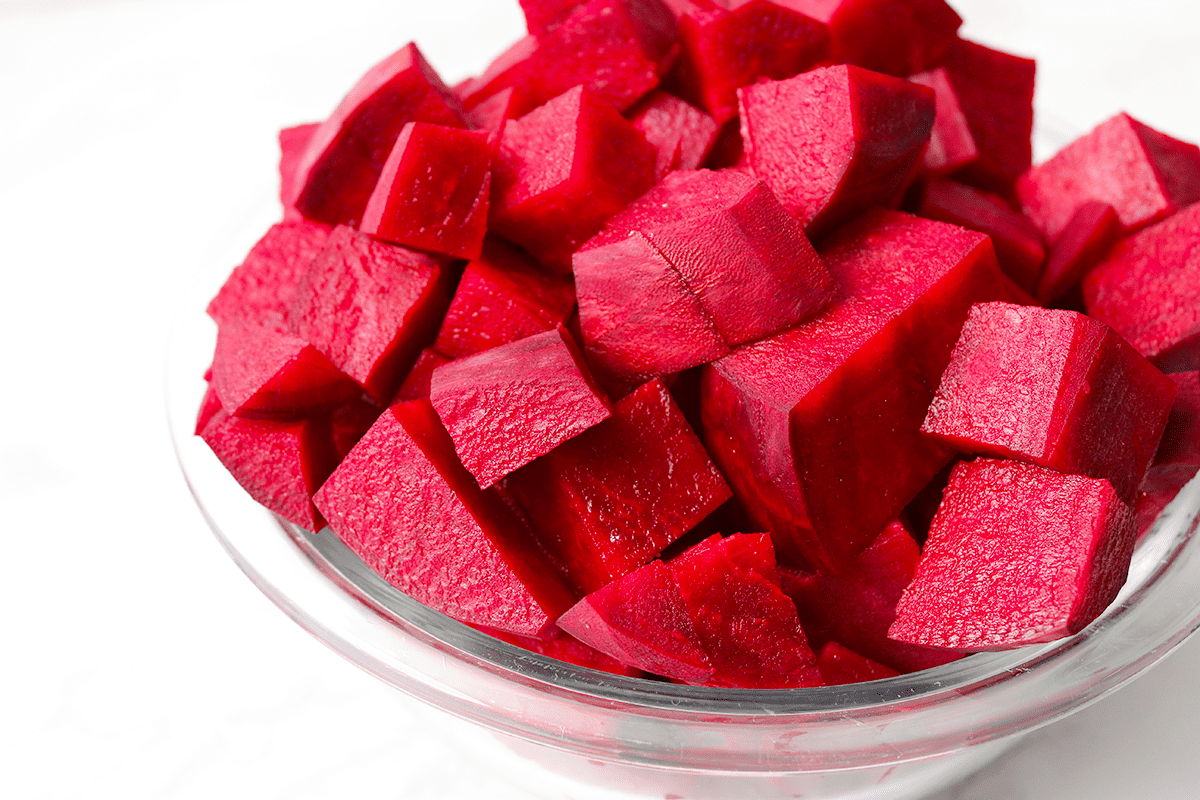 chopped beets in bowl