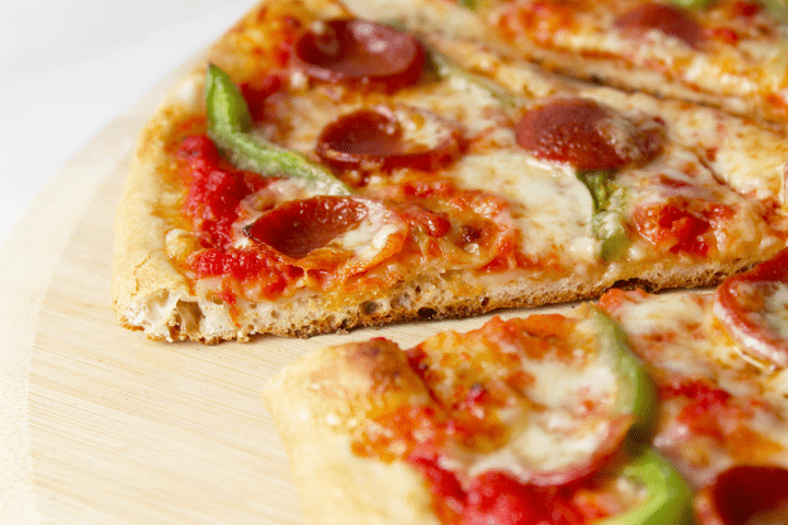 thin crust pizza slice