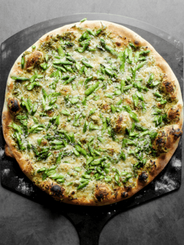 how to make pesto pizza with asparagus