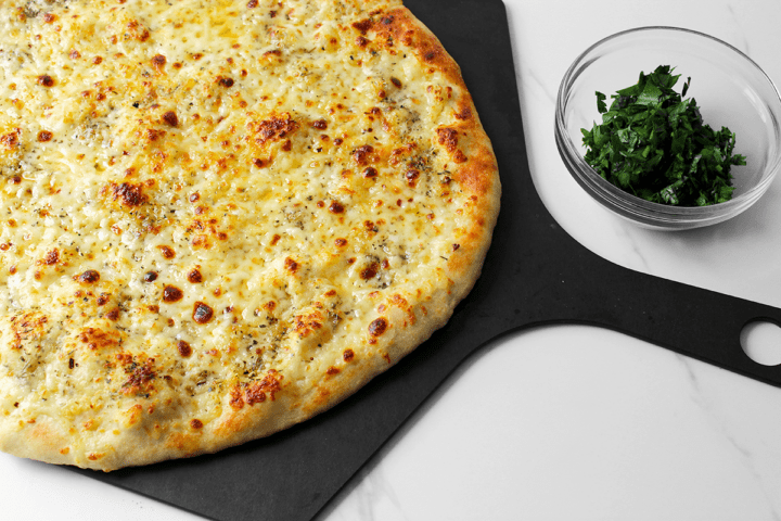 white pizza with parsley