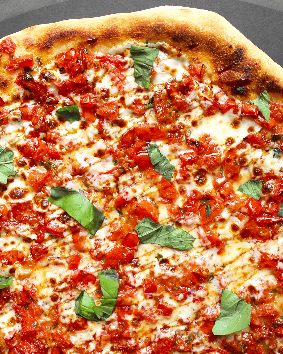 Tomato Bruschetta Pizza, by Peggy Paul Casella of ThursdayNightPizza.com