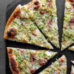 Brussels Sprout and Prosciutto Pizza with Gruyere Cheese, featured image