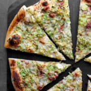 Brussels Sprout and Prosciutto Pizza with Gruyere Cheese, featured image