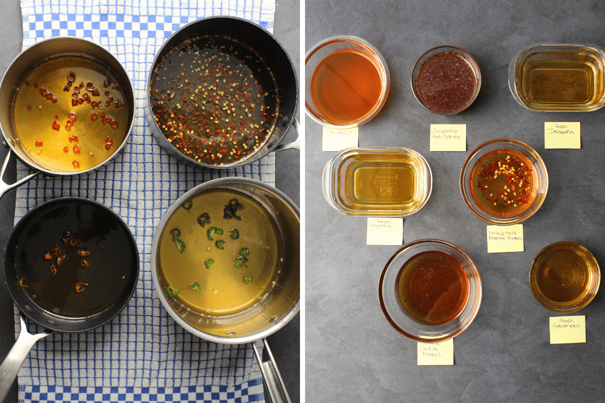 Steeping and different hot peppers