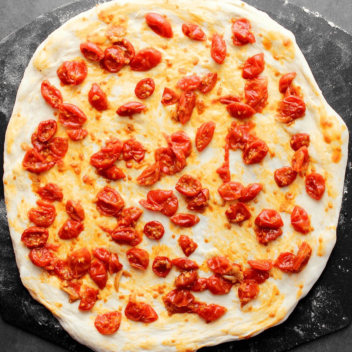 slow roasted tomatoes pizza topping