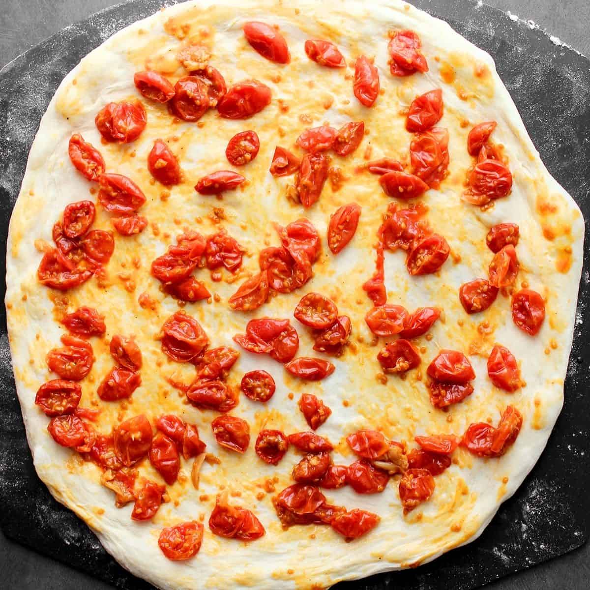 slow roasted tomatoes pizza topping